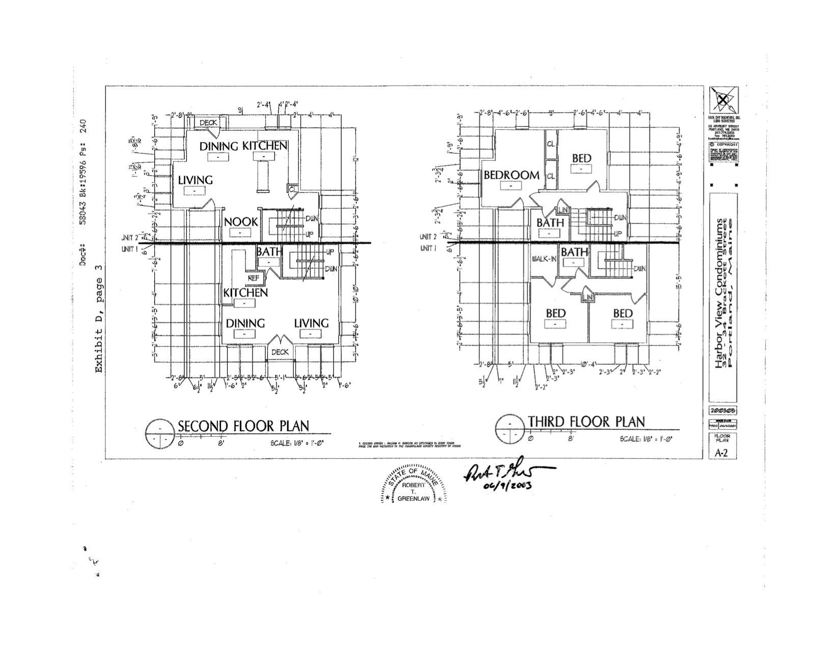 32 Brackett Street, Unit 1 Portland, ME 04102 - Photo 41 of 42 HARBOR VIEW CONDO FLOOR PLANS 3