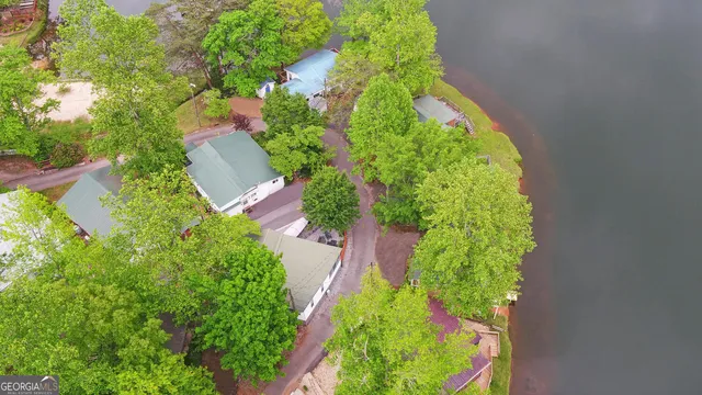 a view of a lake with a mountain in the background