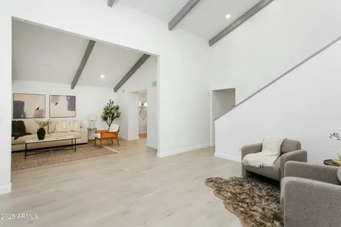 a living room with furniture and a couch