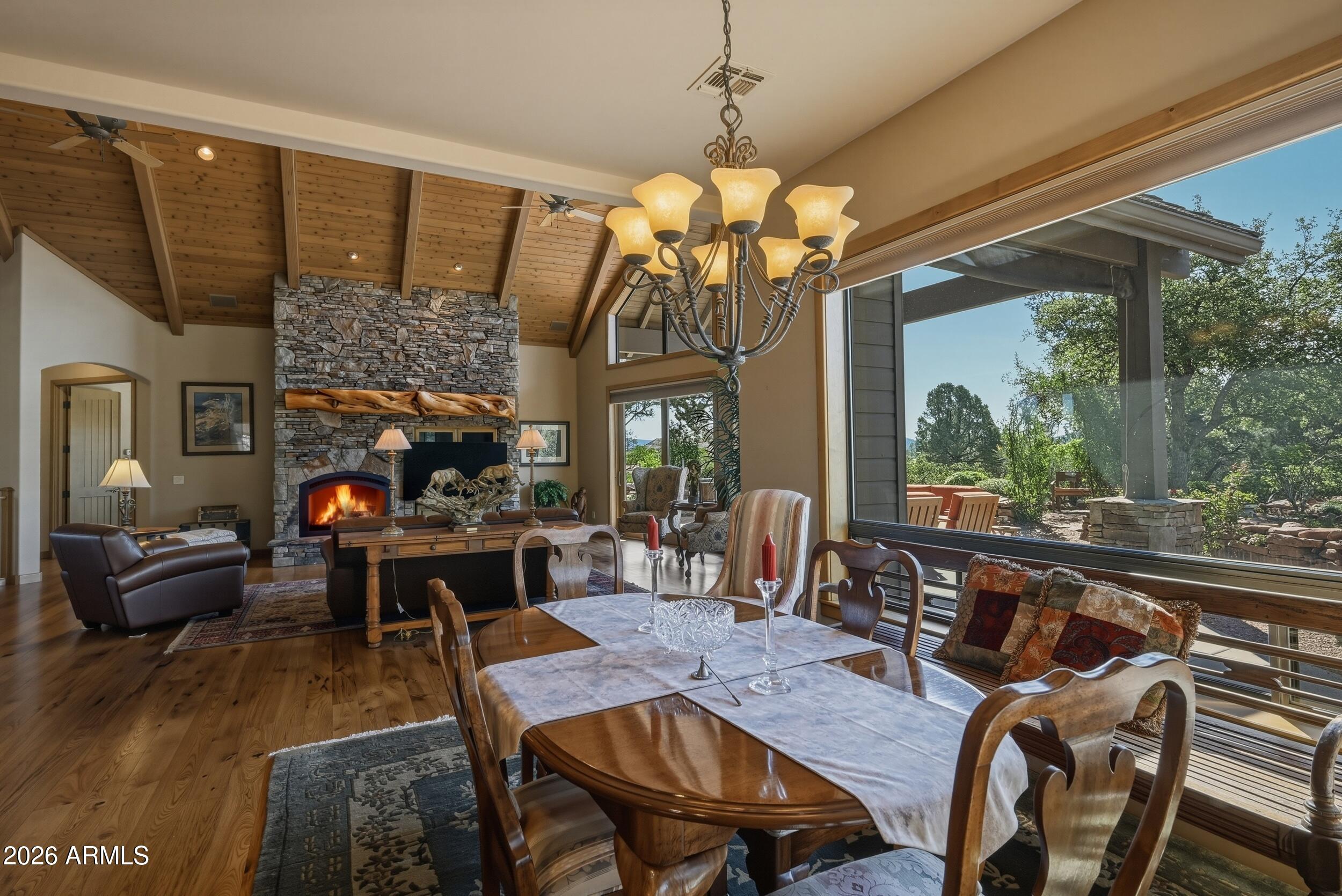 3101 East Mayfield Payson, AZ 85541 - Photo 12 of 71 a view of a dining room with furniture window and outside view