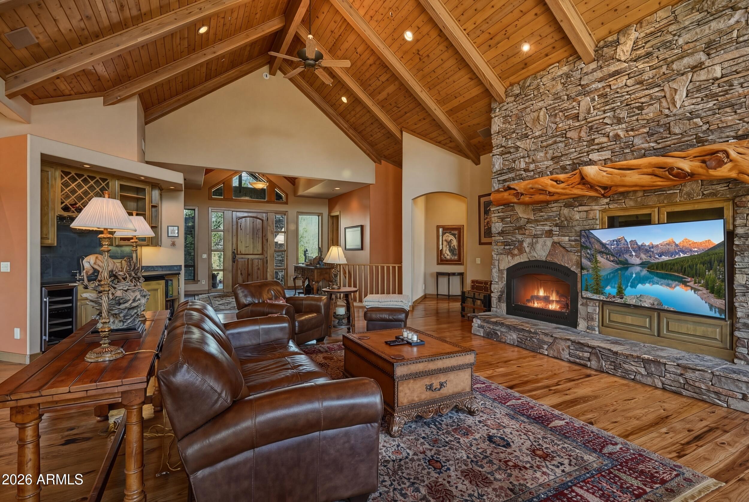 3101 East Mayfield Payson, AZ 85541 - Photo 36 of 71 a outdoor living space with patio furniture and a fireplace