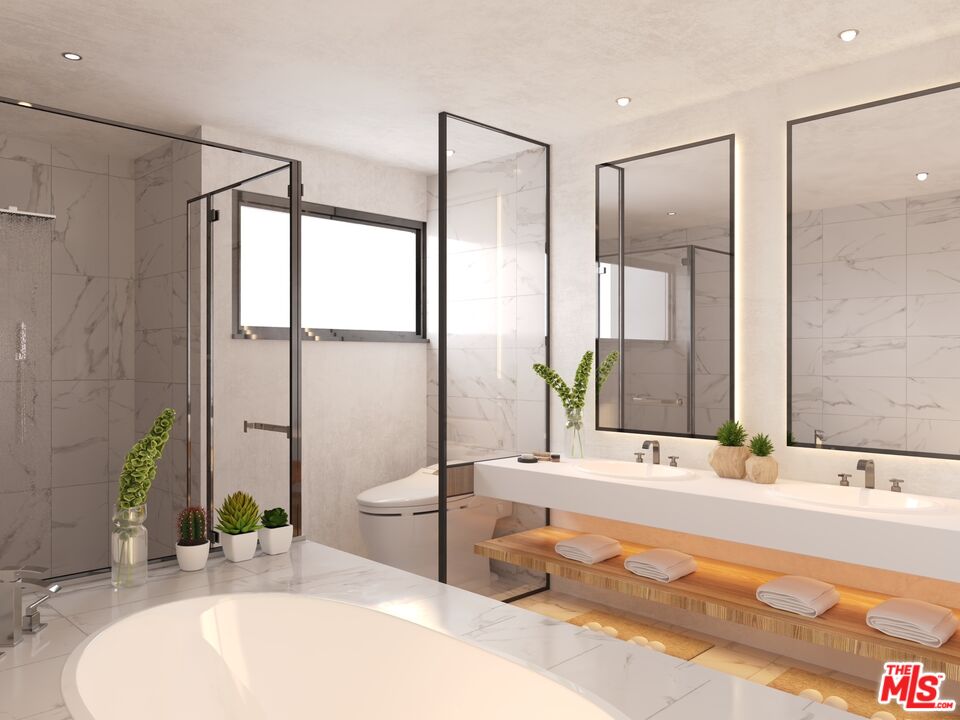 448 Beech Street Los Angeles, CA 90065 - Photo 14 of 31 a bathroom with a granite countertop sink and a mirror