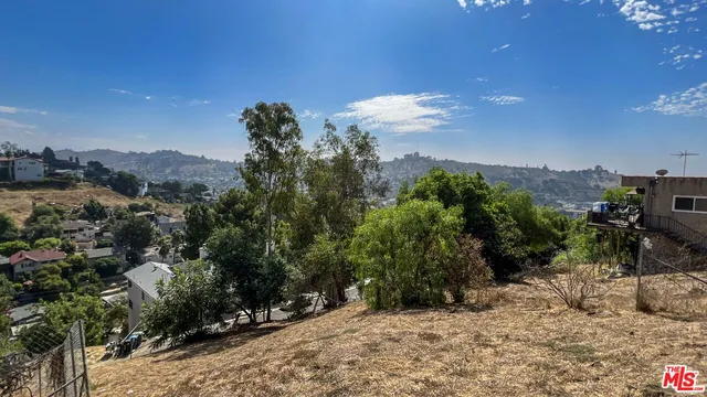 a view of a city with lush green forest