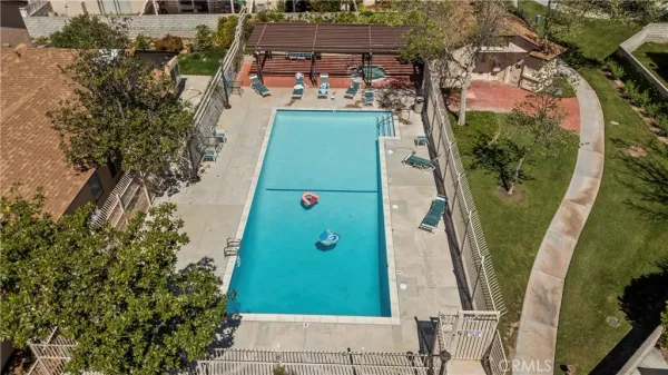 an aerial view of a house