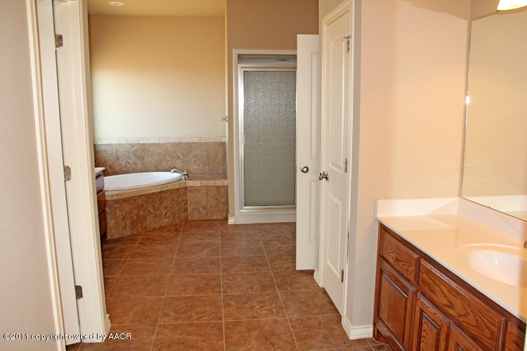 18451 Grasslands Road Bushland, TX 79124 - Photo 20 of 39 a bathroom with a sink a toilet and shower