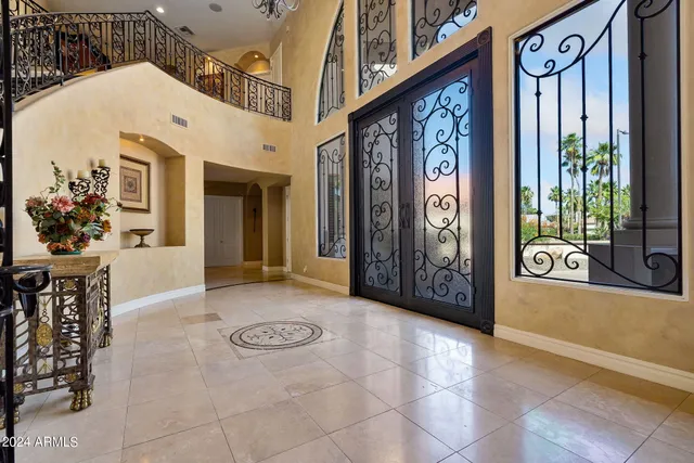 a dining room with a table or chairs and a dining table with garden view