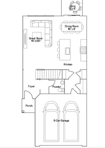 a picture of a bench in a white wall