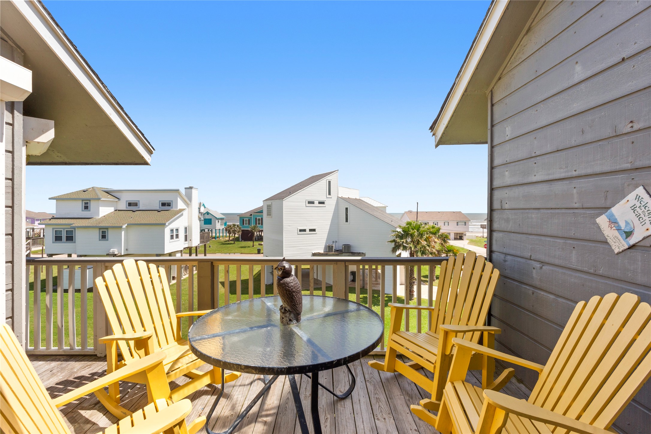 17627 Termini-San Luis Pass Road Galveston, TX 77554 - Photo 2 of 28 Beach views and Gulf breezes from the top floor balcony. Excellent spot to enjoy your morning coffee.
