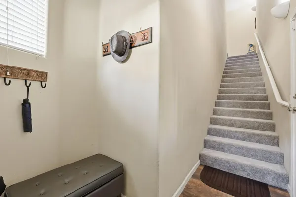 a view of entryway with stairs