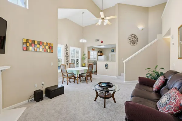 a living room with furniture