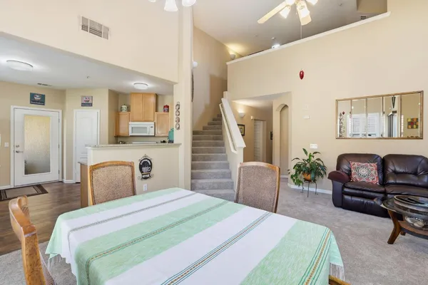 a bedroom with a bed and furniture