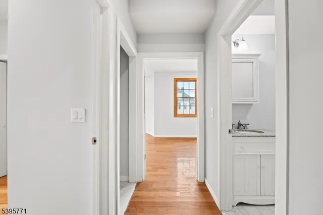 a hallway with front door