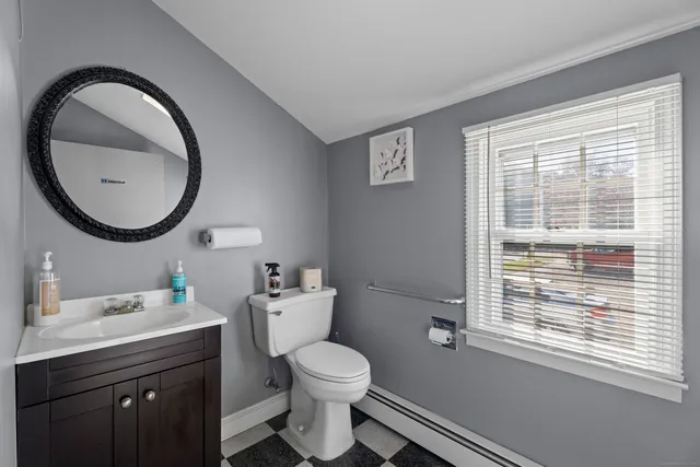 a workspace with furniture window and outside view