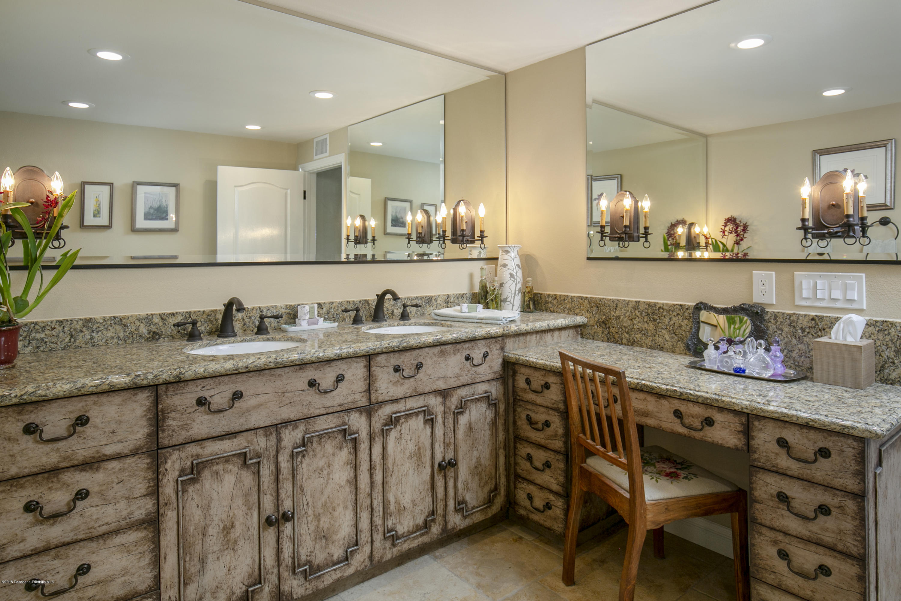 2031 Windover Road Pasadena, CA 91107 - Photo 21 of 56 a spacious bathroom with a granite countertop sink and a mirror