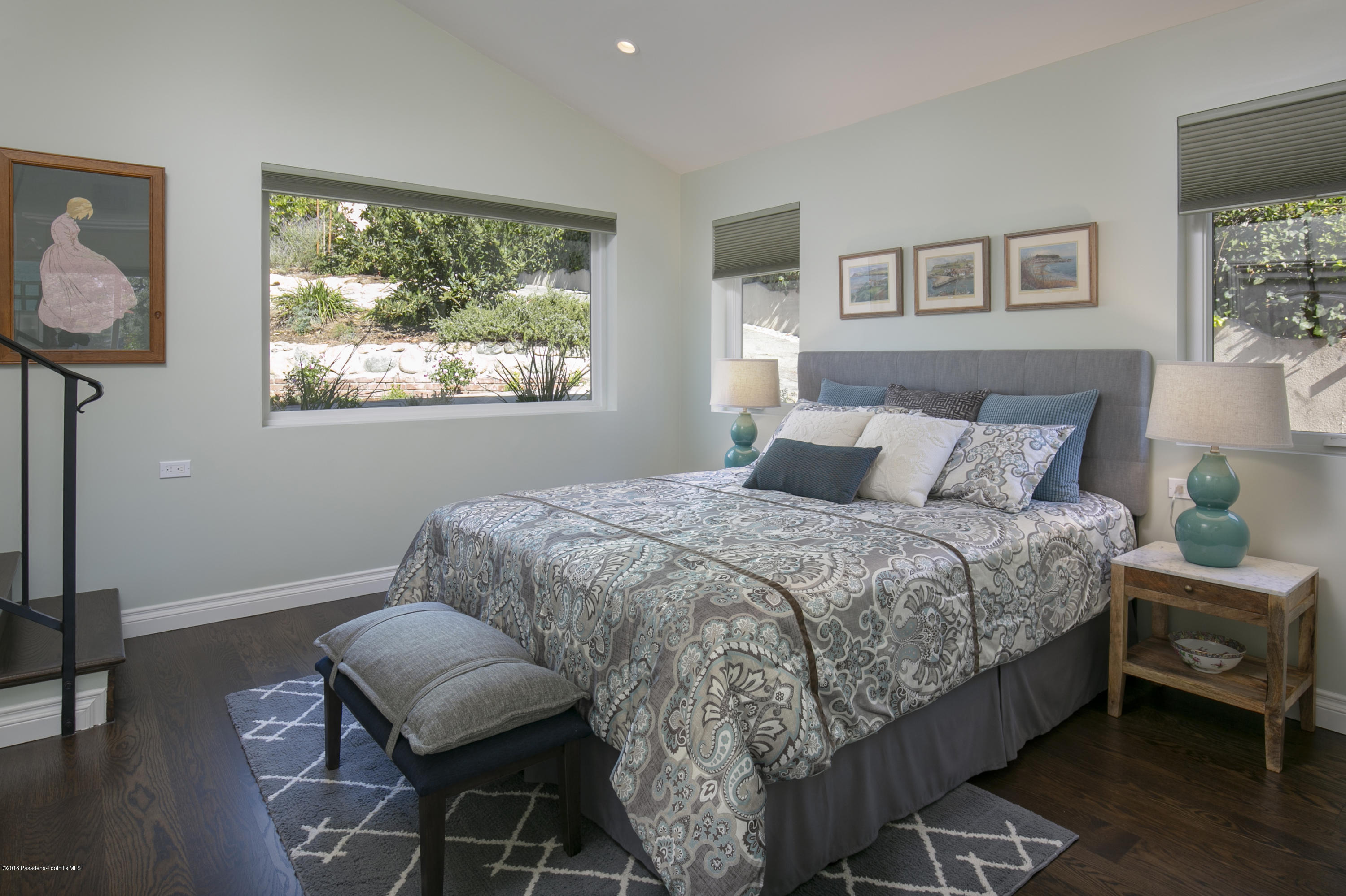 2031 Windover Road Pasadena, CA 91107 - Photo 32 of 56 a bedroom with a bed and wooden floor