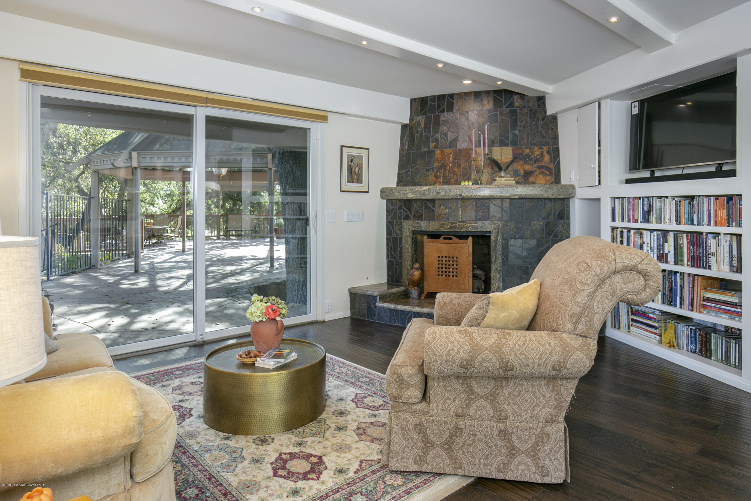 2031 Windover Road Pasadena, CA 91107 - Photo 6 of 56 a living room with furniture fireplace and flat screen tv