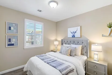 a view of small space with racks on the wall