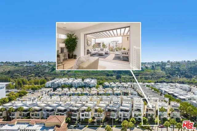 a view of a city from a bench