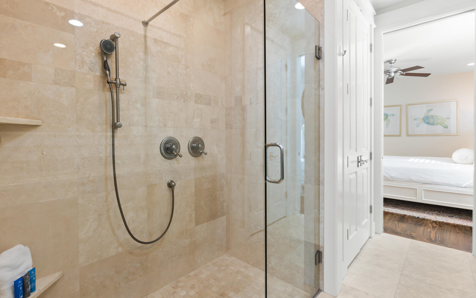 213 Anchor Rode Circle Santa Rosa Beach, FL 32459 - Photo 17 of 44 Travertine Shower