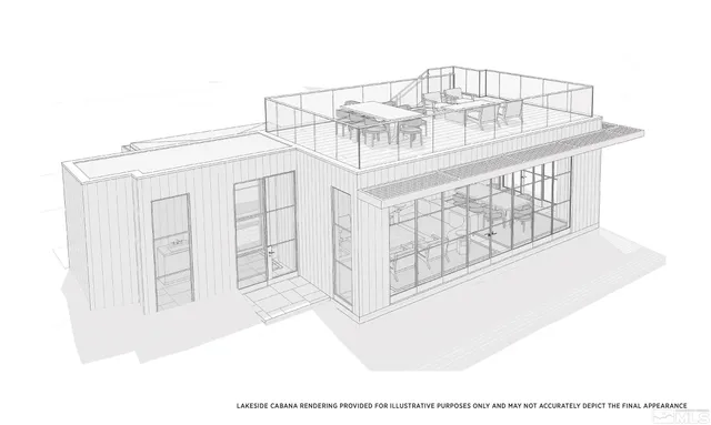 a view of a lake with a yard