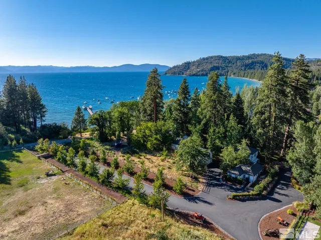 a view of a lake with a mountain in the background
