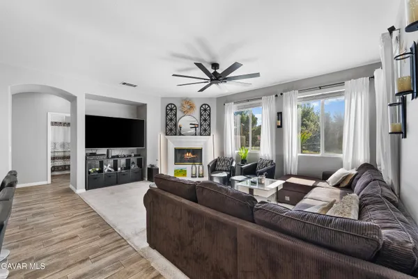 a living room with furniture