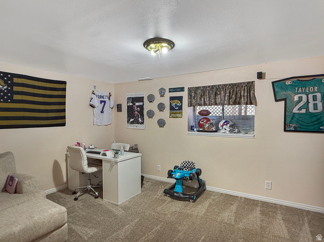 1716 Sagewood Road Price, UT 84501 - Photo 37 of 73 Office with carpet flooring and a textured ceiling