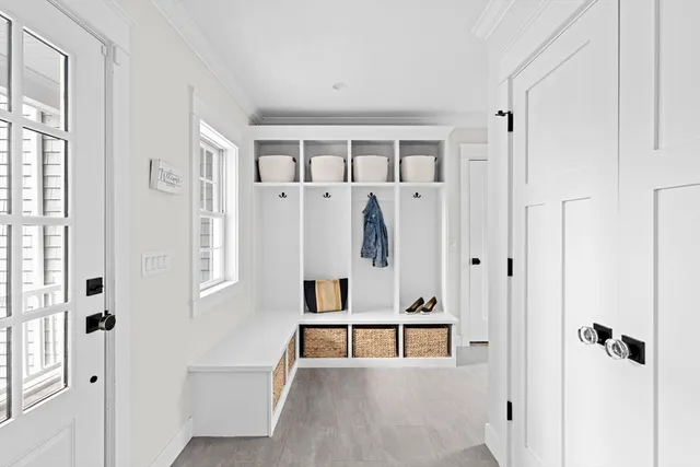 a view of entryway with white walls and white walls