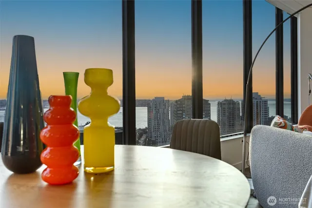 a view of a living room with furniture