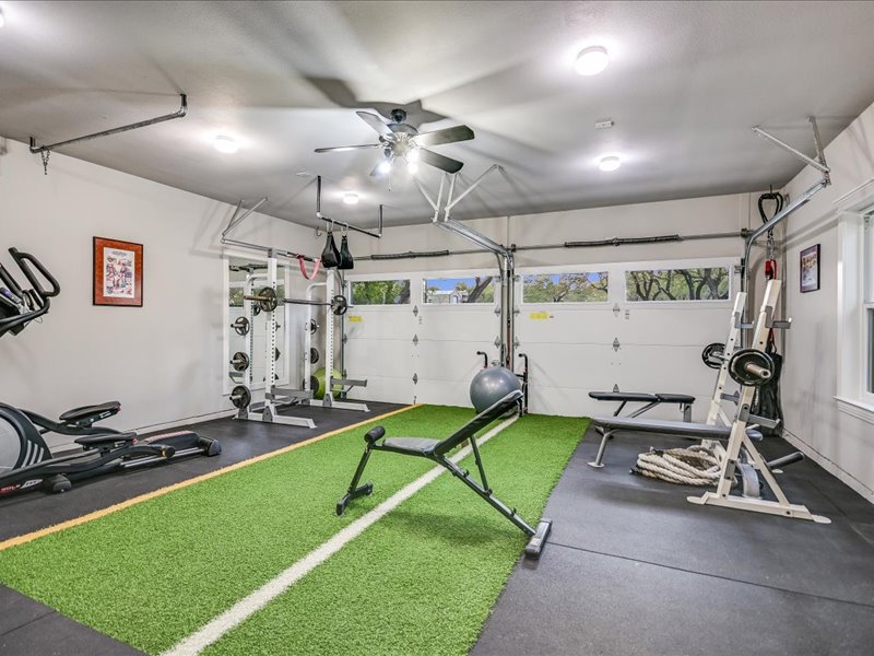 14036 Timberline Trail Austin, TX 78737 - Photo 21 of 40 Seller is currently using the 2 car attached garage as an exercise room. It is 100% climate controlled. Seller will convert back to a garage prior to closing if Buyer request it.