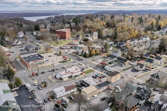 an aerial view of a city