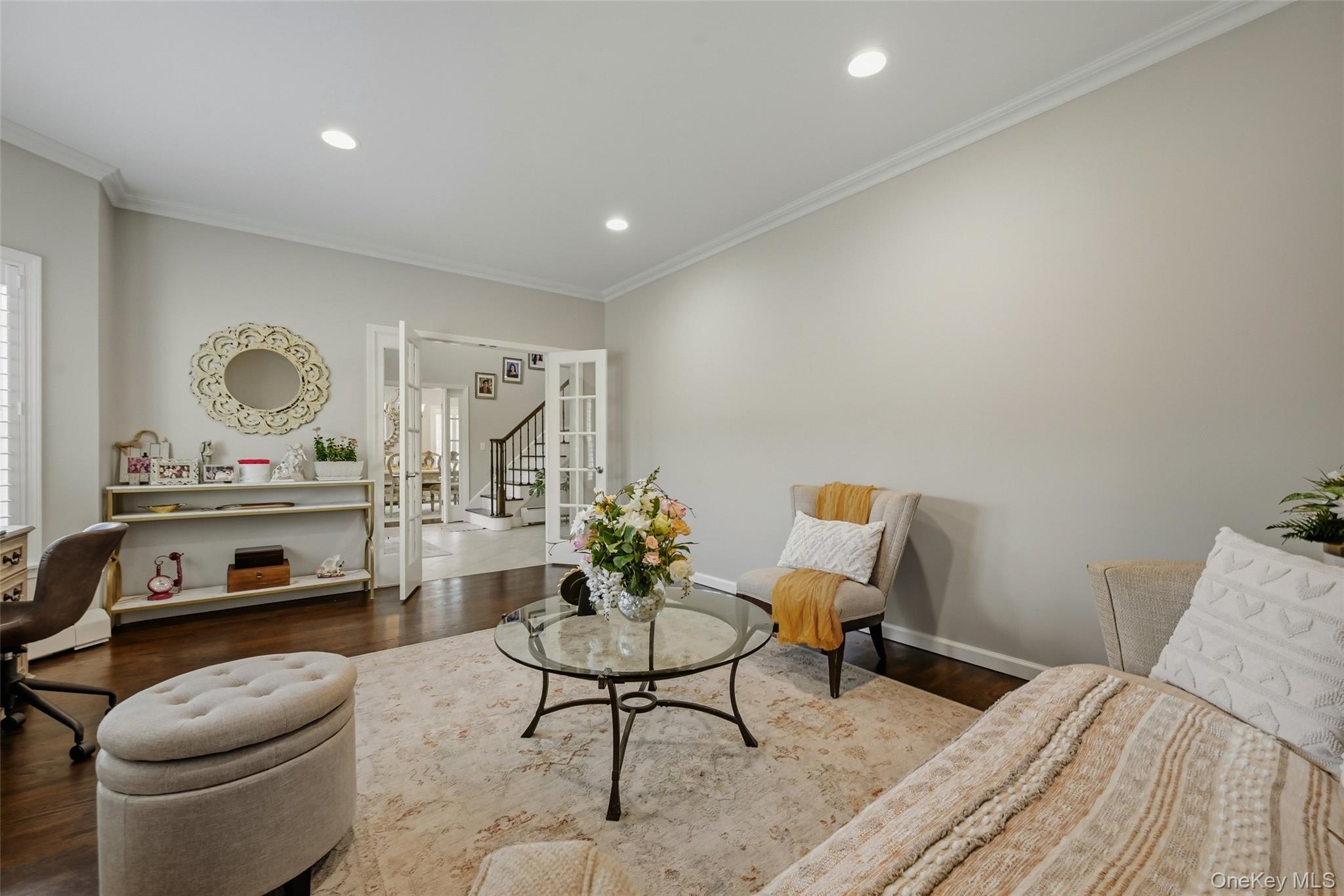 51 Meriwether Trail Congers, NY 10920 - Photo 8 of 50 Versatile living space featuring dark wood-finish flooring, with recessed lighting, and white crown molding