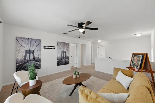 a view of small space with racks on the wall