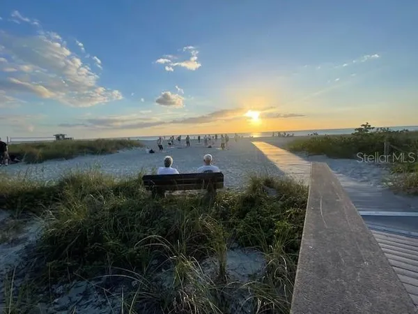 a view of an ocean yard and mountain view