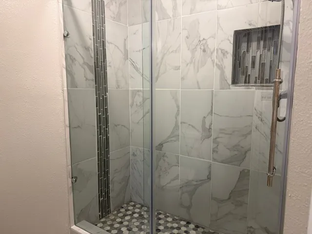 a bathroom with a shower