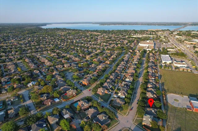an aerial view of multiple house