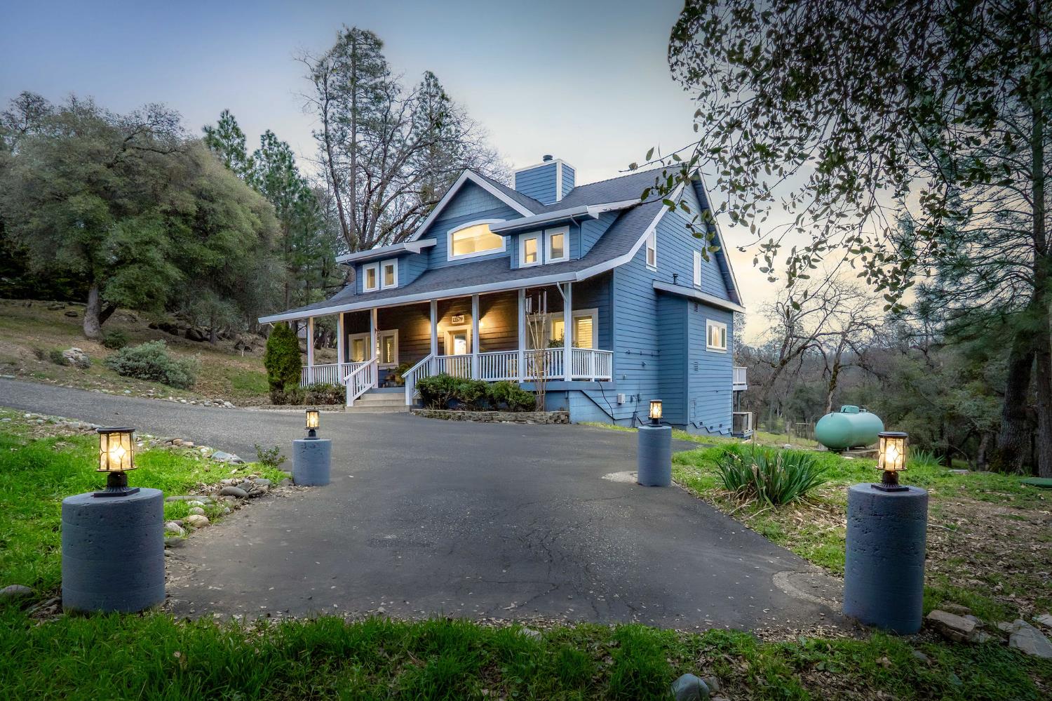 13579 Haas Court Rough and Ready, CA 95975 - Photo 72 of 79 a front view of a house with a garden and plants