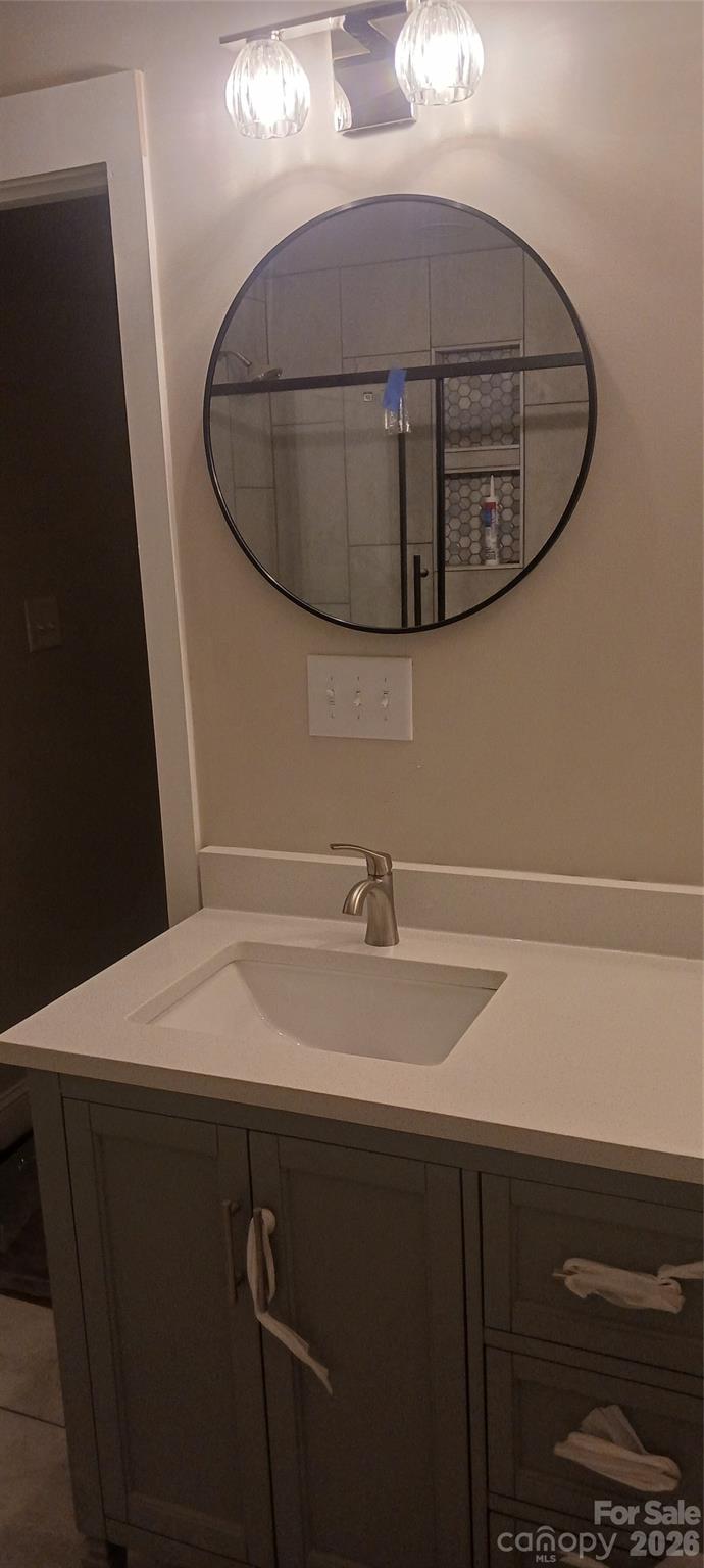 105 North Inman Avenue Bessemer City, NC 28016 - Photo 35 of 38 a bathroom with a sink and a mirror