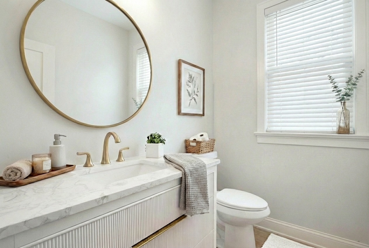 885 Geneva Road St. Charles, IL 60174 - Photo 20 of 39 a bathroom with a sink a toilet and a mirror