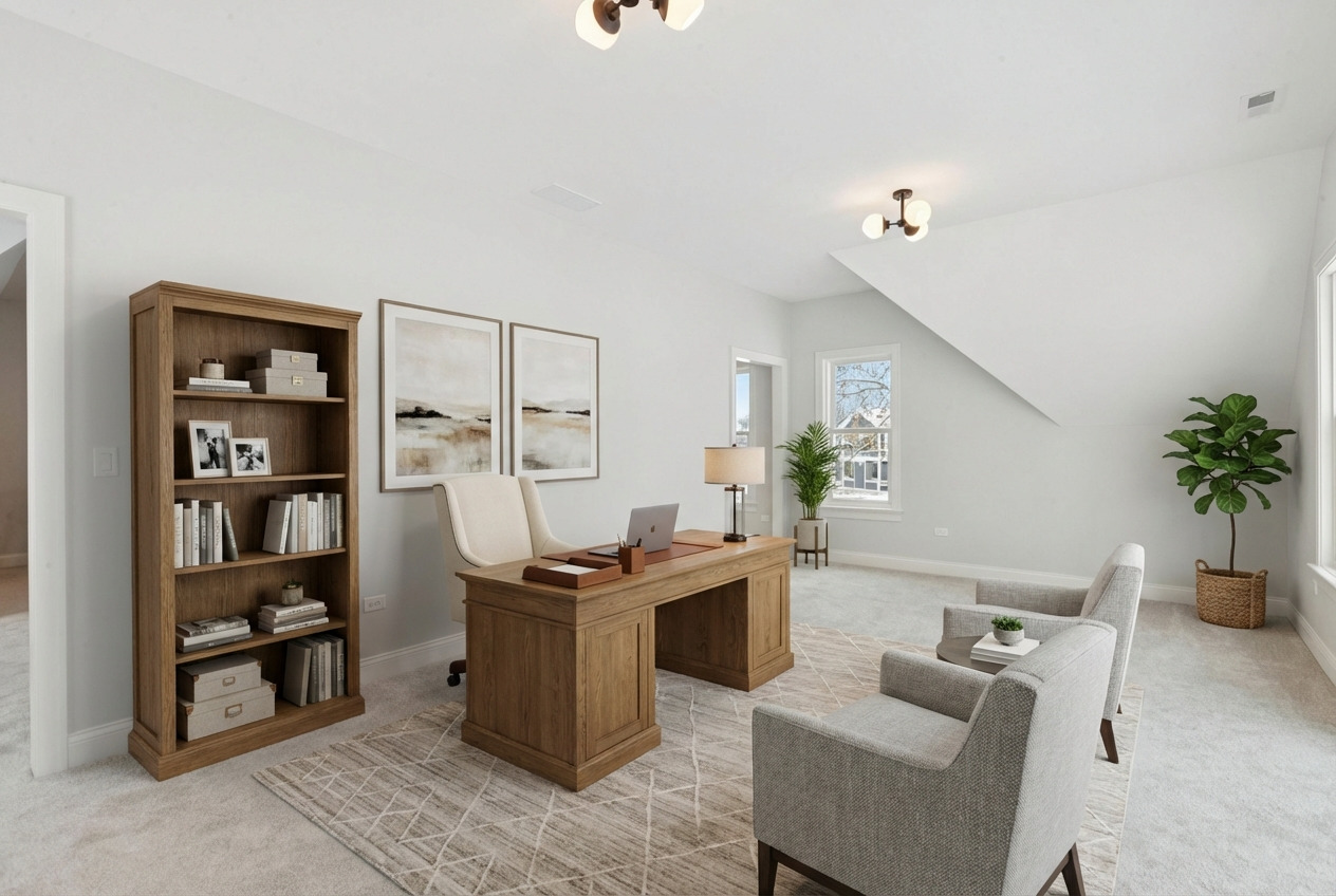 885 Geneva Road St. Charles, IL 60174 - Photo 25 of 39 a view of a workspace with furniture and cabinet
