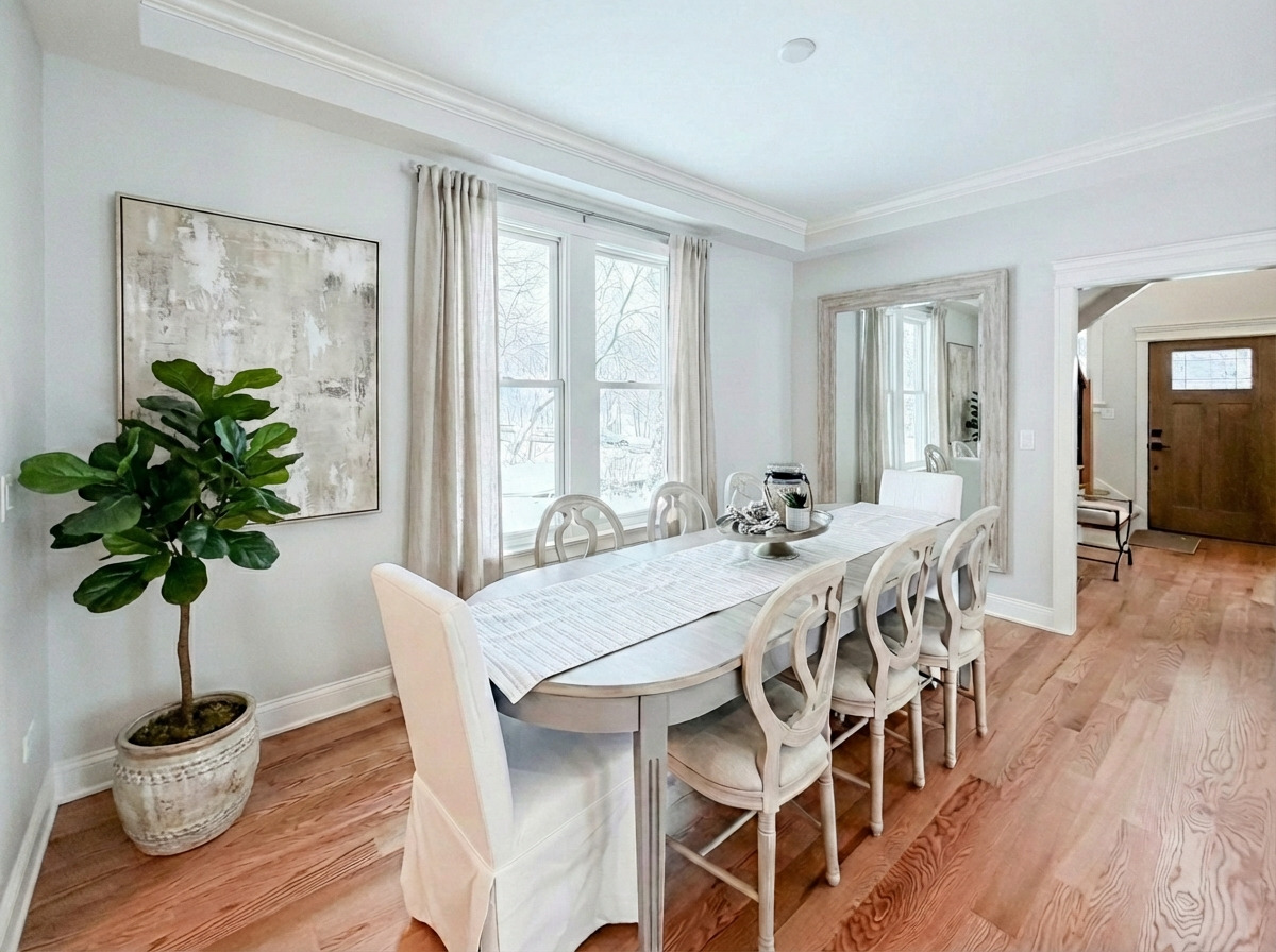 885 Geneva Road St. Charles, IL 60174 - Photo 7 of 39 a view of a dining room with furniture window and wooden floor