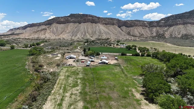 a view of a lush green hillside and houses