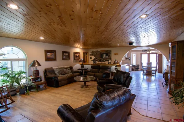 a living room with furniture