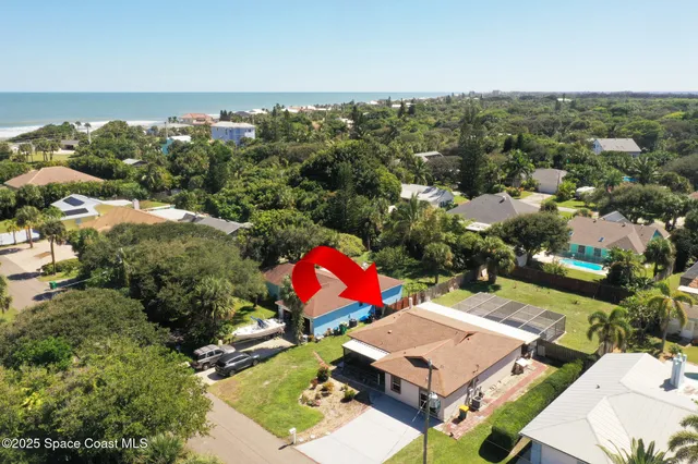 an aerial view of multiple house