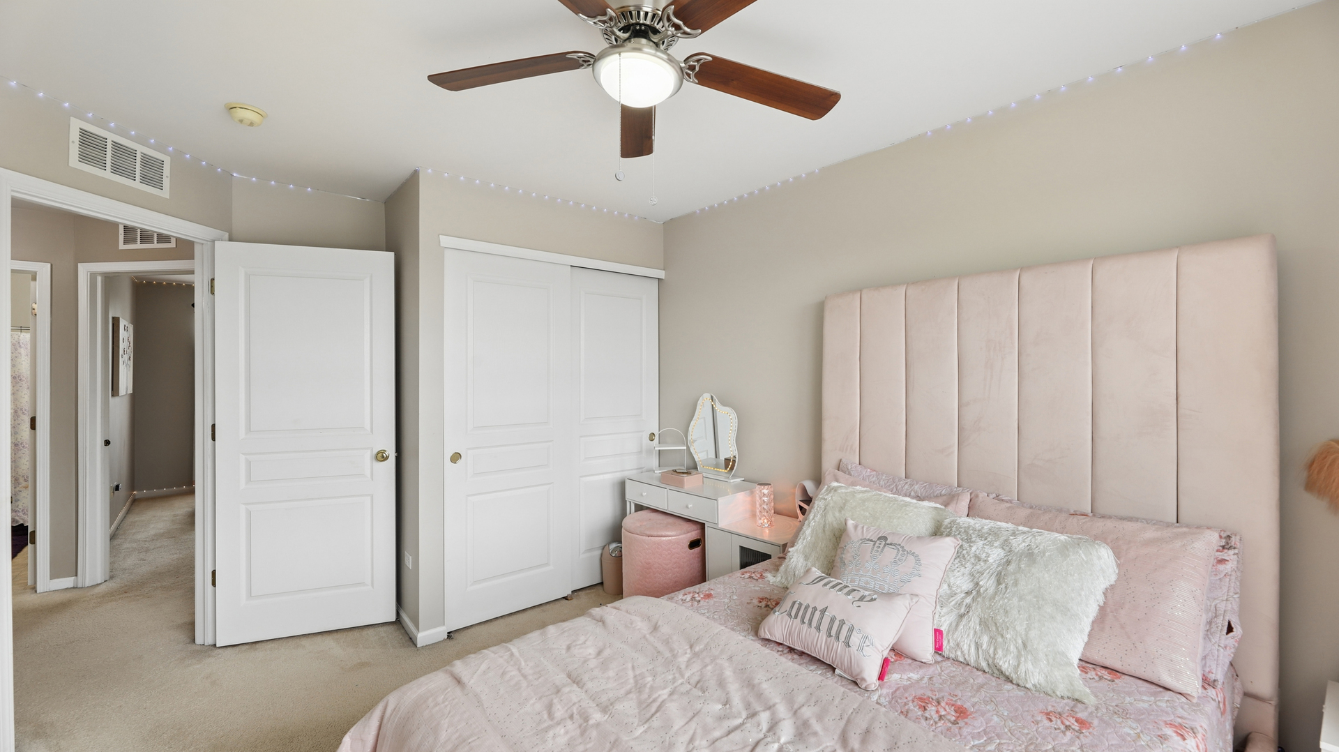210 Honeysuckle Street Bolingbrook, IL 60490 - Photo 19 of 37 a bedroom with bed and a chandelier