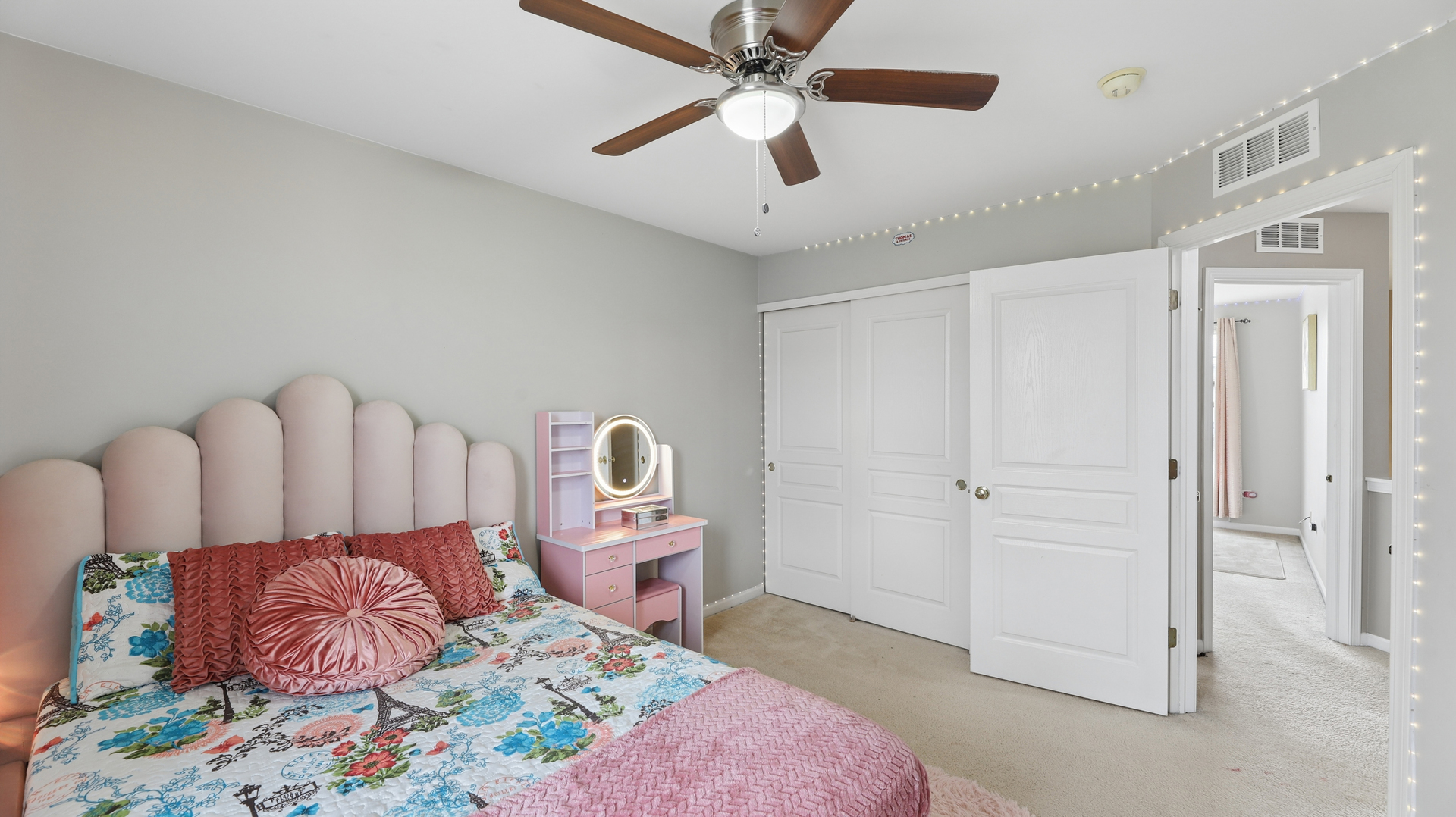 210 Honeysuckle Street Bolingbrook, IL 60490 - Photo 21 of 37 a bedroom with furniture and a ceiling fan