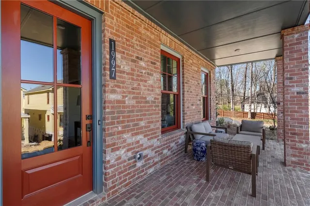 a outdoor living space with furniture