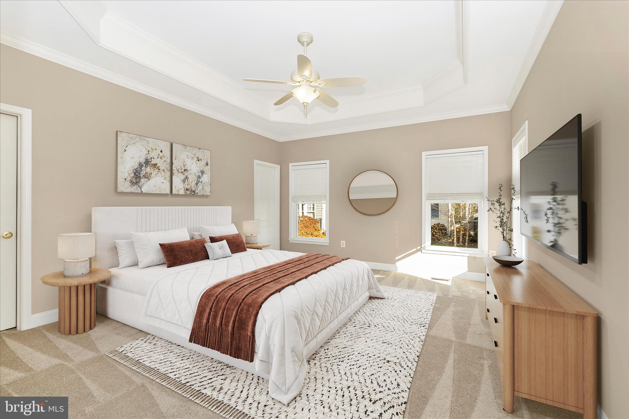 2654 Brook Valley Road Frederick, MD 21701 - Photo 23 of 64 a bedroom with a large bed and a chandelier