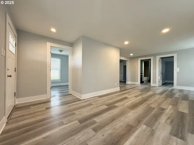 a view of livingroom with wooden floor