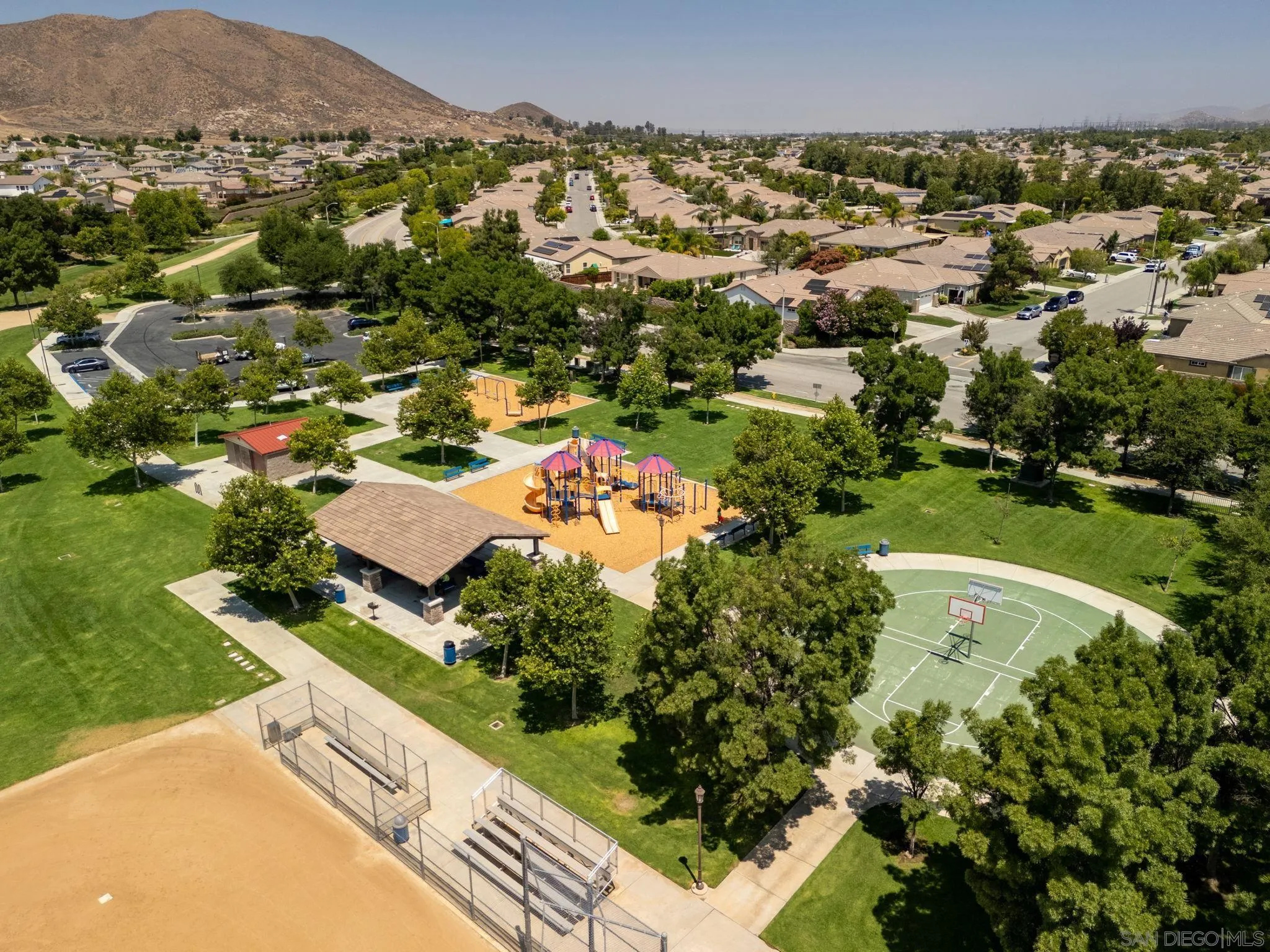 29885 Loy Drive Menifee, CA 92585 - Photo 43 of 75 an aerial view of residential houses with outdoor space and trees